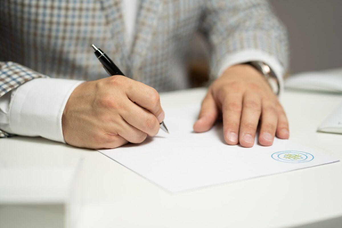 man, sign, paper